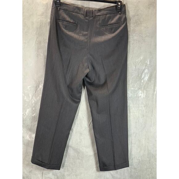 PRONTO UOMO Men's Charcoal Pinstripe Wool Pleated Dress Pants SZ 39X30 - Picture 2 of 11